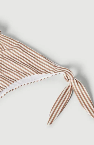 Brunello Cucinelli Striped Techno Jersey Bikini Bottoms In Brown