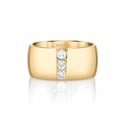 Michael M Orb Diamond Split Cigar Ring In Gold