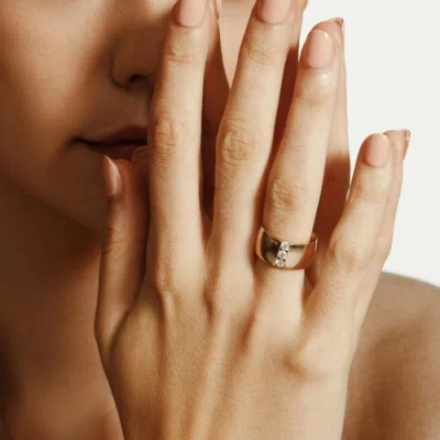 Michael M Orb Diamond Split Cigar Ring In Gold