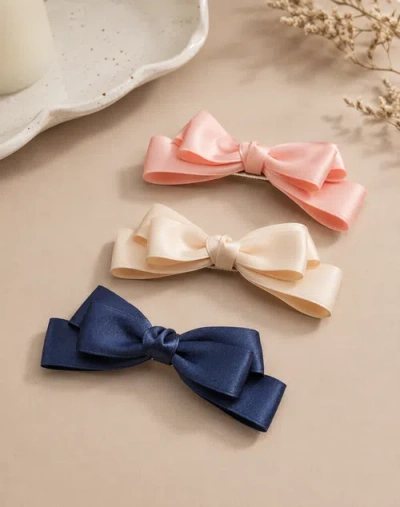 Puttisu Large Double Bow Clip Set In Multi