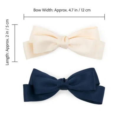 Puttisu Large Double Bow Clip Set In Multi