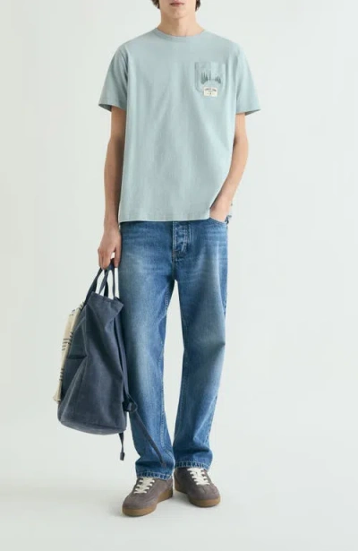 Scalpers Washed Effect Printed T-shirt In Blue