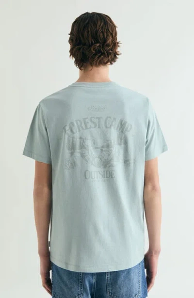 Scalpers Washed Effect Printed T-shirt In Blue