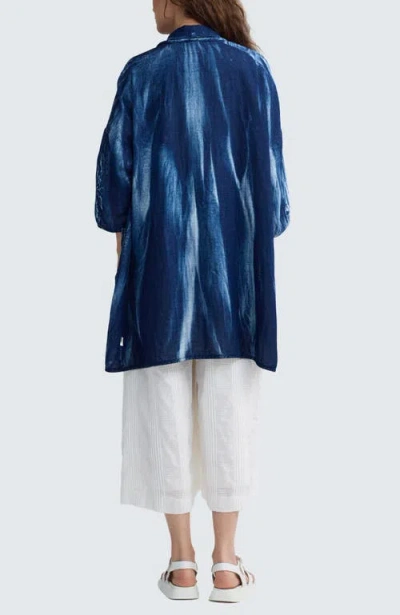 Luukaa Monroe Batik-effect Long Jacket In Blue