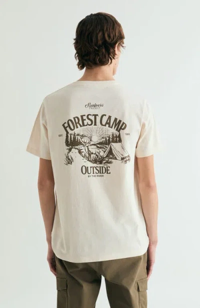 Scalpers Washed Effect Printed T-shirt In Nude