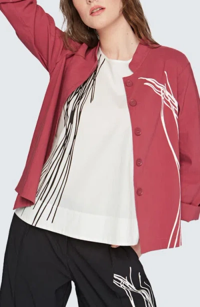 Luukaa Jude Printed Poplin Top In White