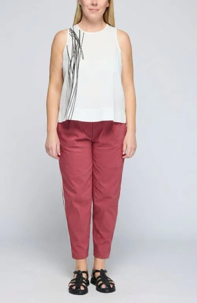 Luukaa Jude Printed Poplin Top In White