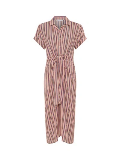 Gerard Darel Striped Button-front  Midi Dress In Multi