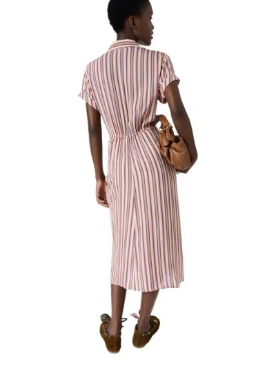Gerard Darel Striped Button-front  Midi Dress In Multi