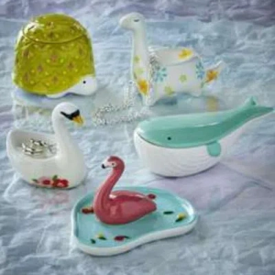 Tag Swan Ring Holder Multi Earthenware Everyday In White