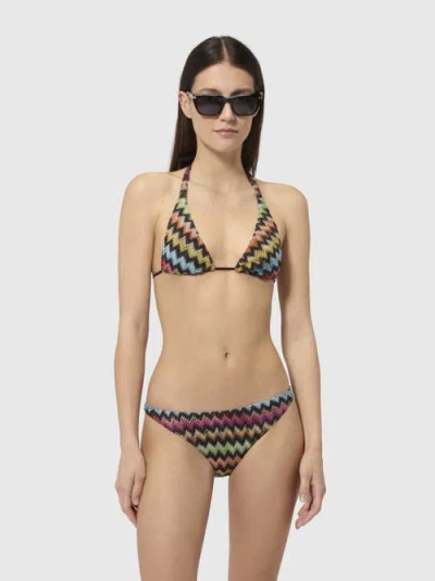 Missoni Bikini In Lamé Viscose With Micro Zigzag Pattern In Multi