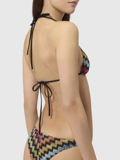 Missoni Bikini In Lamé Viscose With Micro Zigzag Pattern In Multi