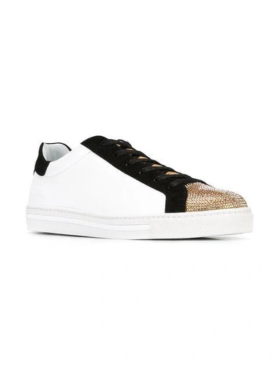 Shop René Caovilla Embellished Lace-up Sneakers