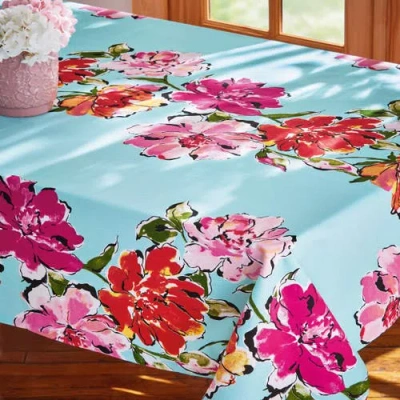 Tag In Bloom Tablecloth Multi Cotton Spring In Blue