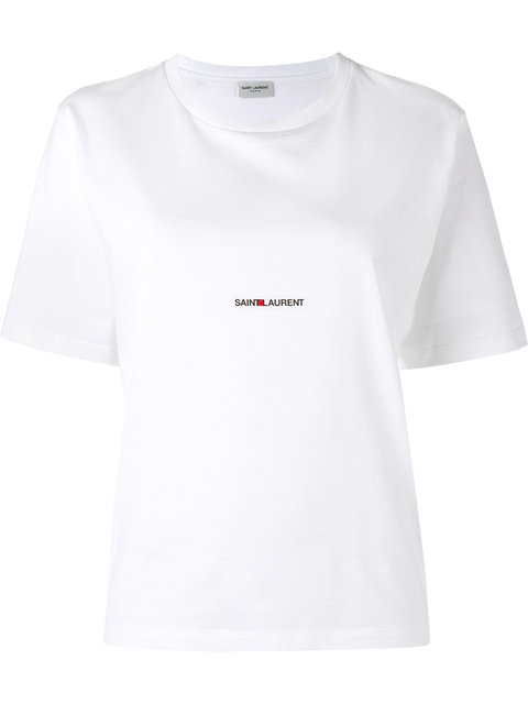Saint Laurent White Logo T Shirt Shop, 54% OFF | campingcanyelles.com