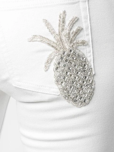 Shop Dolce & Gabbana Skinny-jeans Mit Ananas-applikation In White