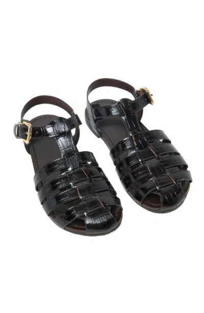 Maje Multi-strap Leather Sandals In Black