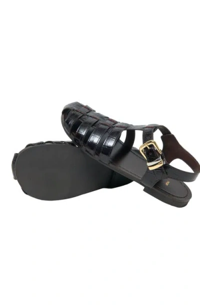 Maje Multi-strap Leather Sandals In Black