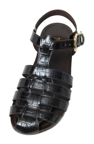 Maje Multi-strap Leather Sandals In Black