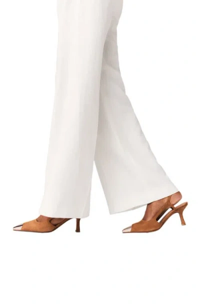 Maje Metallic-toe Suede Pumps In Brown