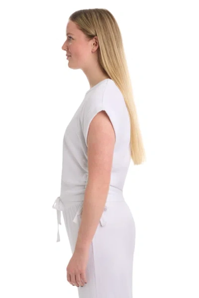 Wilt Round Neck Side Drawstrings Tee In White