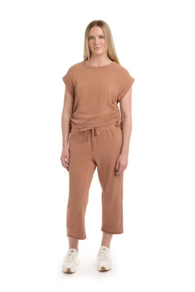 Wilt Round Neck Side Drawstrings Tee In Brown