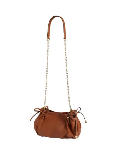 Gerard Darel Le Mini 24 Shoulder Drawstring Pouch Bag In Brown
