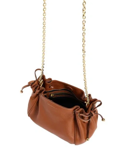 Gerard Darel Le Mini 24 Shoulder Drawstring Pouch Bag In Brown