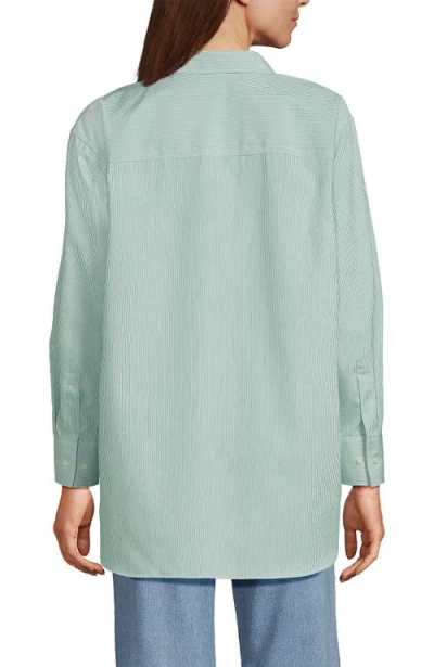 Lands' End No Iron Oversized Poplin Extra Long Tunic In Multi