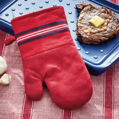 Tag Summer Stripe Silicone Oven Mitt Red Multi Polyester Summer In Red