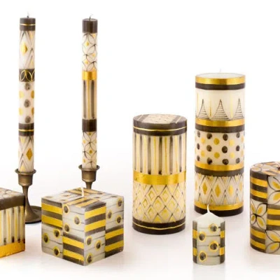 Thumbprint Artifacts Celebration Painted Cube Candle