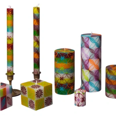 Thumbprint Artifacts Magic Garden Painted Cube Candle