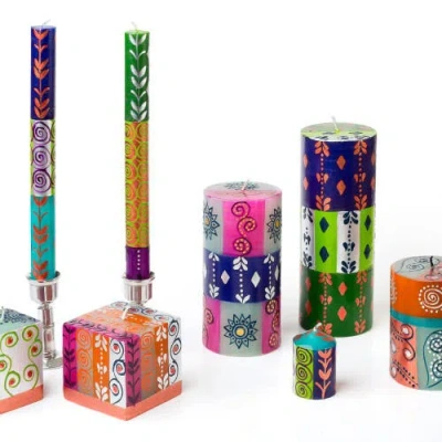 Thumbprint Artifacts Sari Painted Candles
