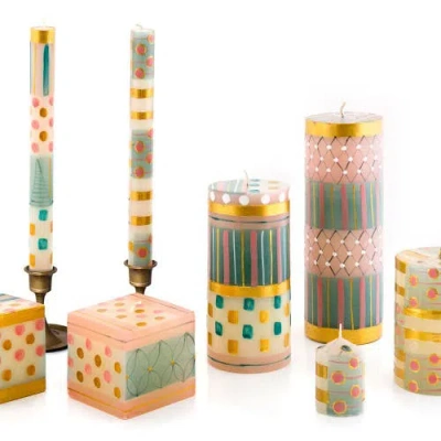 Thumbprint Artifacts Delight Painted Cube Candle