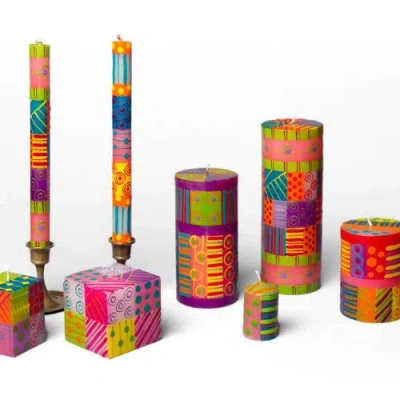 Thumbprint Artifacts Carousel Painted Pillar Candle