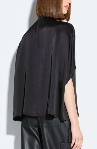 Lapointe Satin Cape Tee In Black