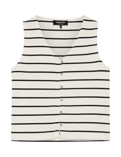 Whistles Stripe Button Front Tank In Multi