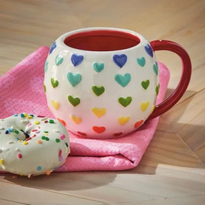 Tag Everyday Hearts Earthenware Mug Multi 16 oz 4.22 X 4.22 X 3.51 In Multi