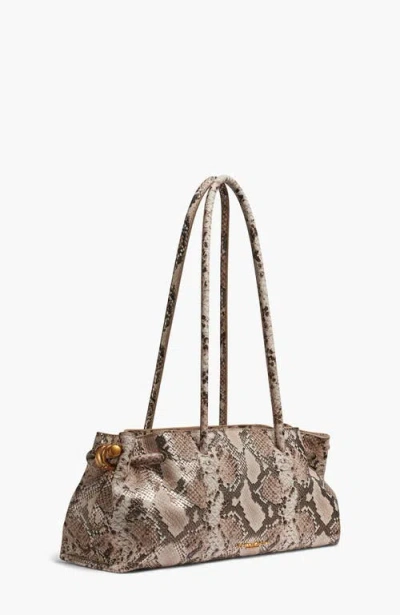 Donna Karan New York Cashmere Python Medium Tote In Brown