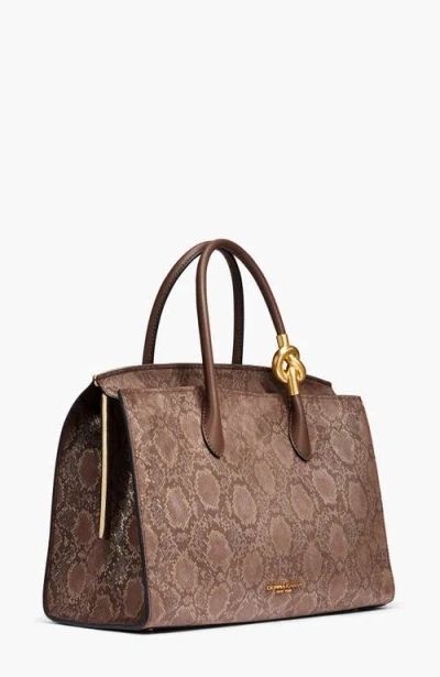Donna Karan New York Loden Python Suede Satchel In Multi