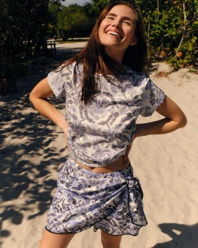 Cartolina Dylan Printed Tee In Blue