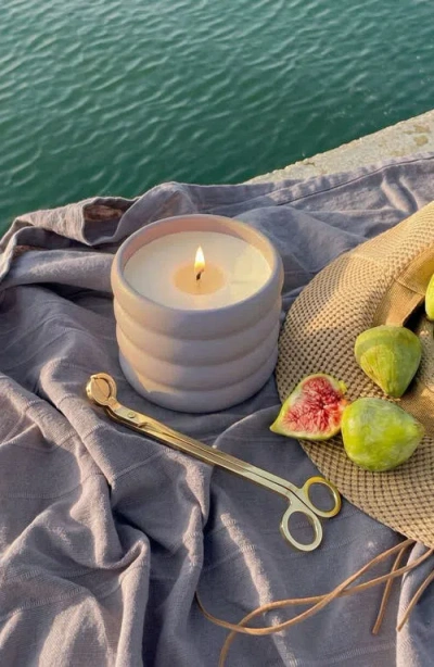 Italic Ceramic Candle In White