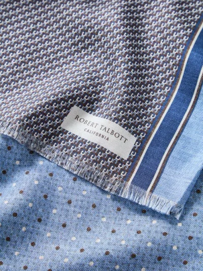 Robert Talbott Niven Houndstooth Scarf In Blue