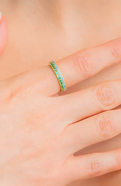 Mint & Lily September Birthstone Eternity Stacking Ring In Silver