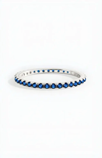 Mint & Lily September Birthstone Eternity Stacking Ring In Silver