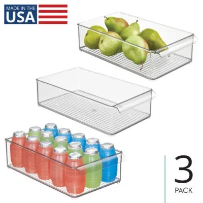 Idesign Large Stackable Fridge Or Freezer Bin With Front Handle In Transparent