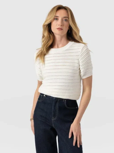 Saint + Sofia Ester Short Sleeve Knit In Multi