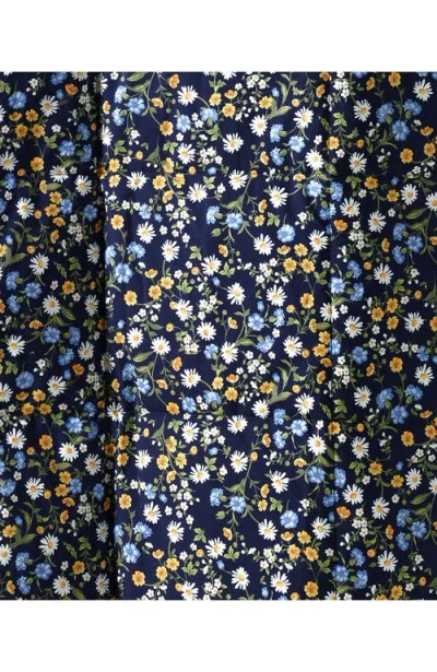 Lands' End Pureloft Printed Comforter In Blue