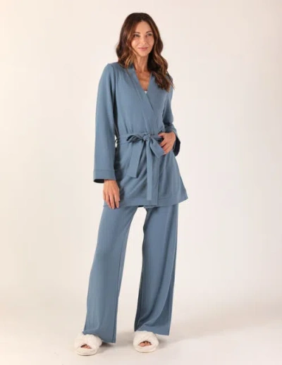 Softflex Cloud Fleece Robe In Blue