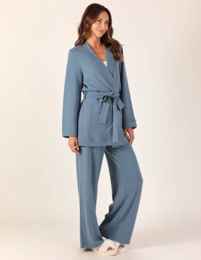 Softflex Cloud Fleece Robe In Blue